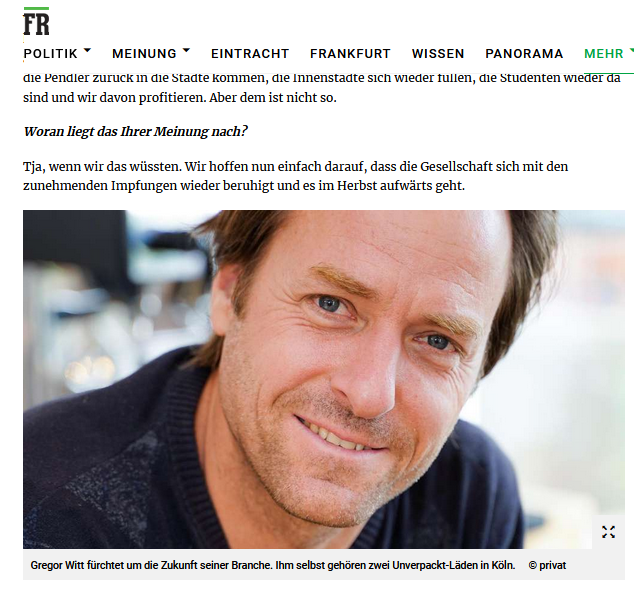 Frankfurter Rundschau 2021 Interview mit Gregor Witt