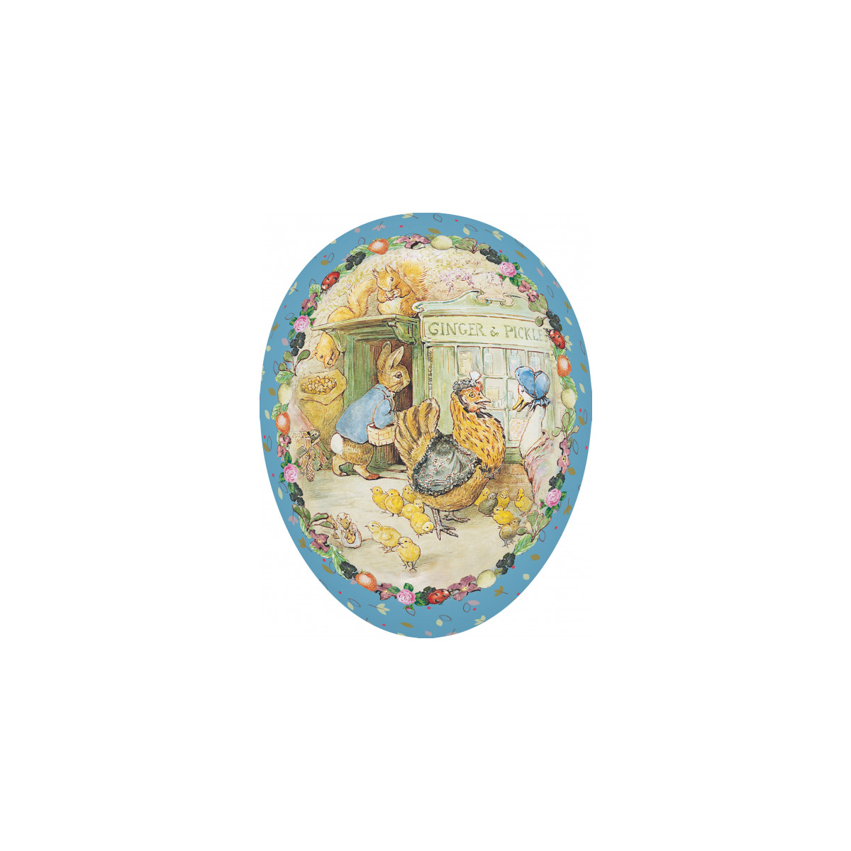 12111213 - Füll-Osterei Beatrix Henne mit Küken 12 cm