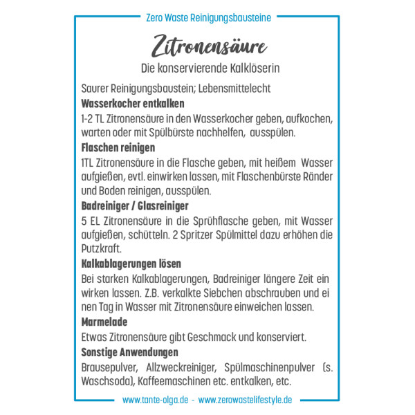 Postkarte DIY Reinigungsmittel Zitronensäure DIN A6