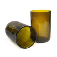 Trinkglas aus Weinflasche 2er Set Braun Rebottled