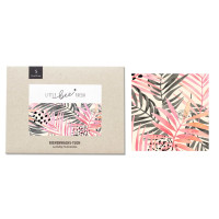 Wachstuch Bienenwachs Dschungel Pink 15 x 15 cm S
