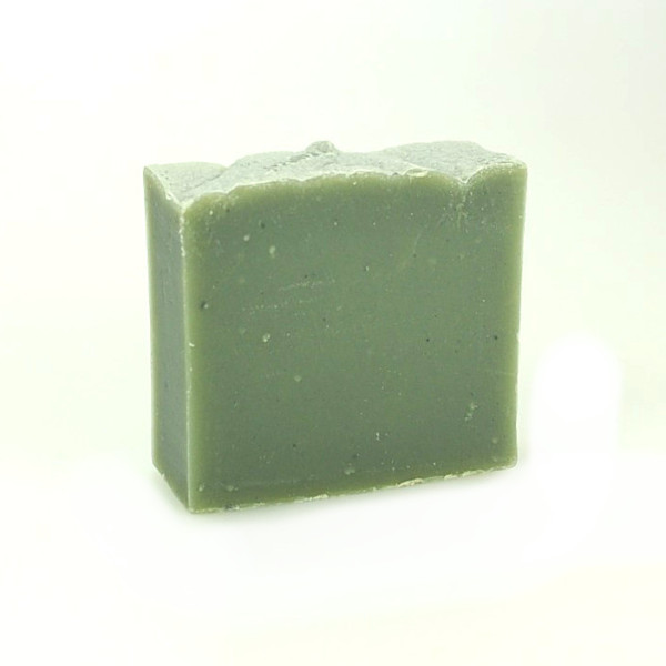 Haarwaschseife Patchouli (Oriental) grüner Seifeblock mit Savion Banderole Haarseife Oriental