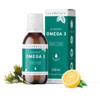 Omega-3 Algenöl in der Glasflasche und dessen...