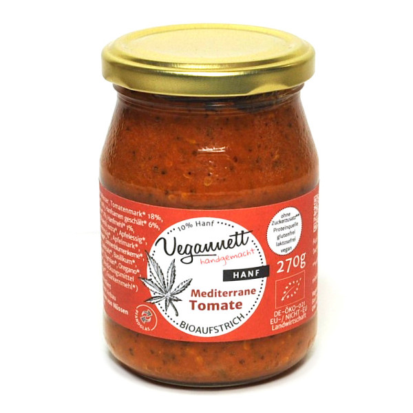Vegannett Aufstrich Mediterrane Tomate mit Hanf 270 g