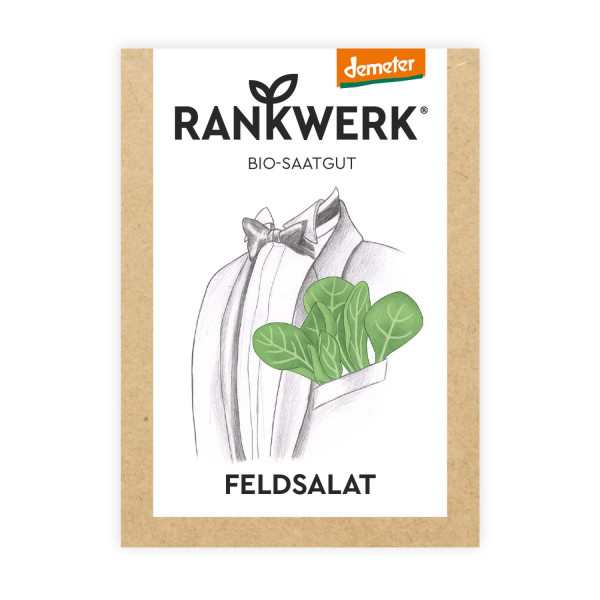 Saatgut Demeter Feldsalat in der Papiertüte