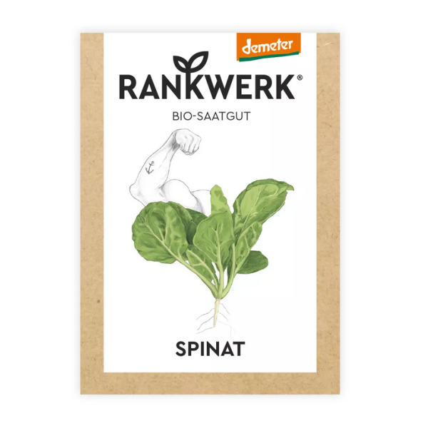 Saatgut Demeter Spinat in der Papiertüte