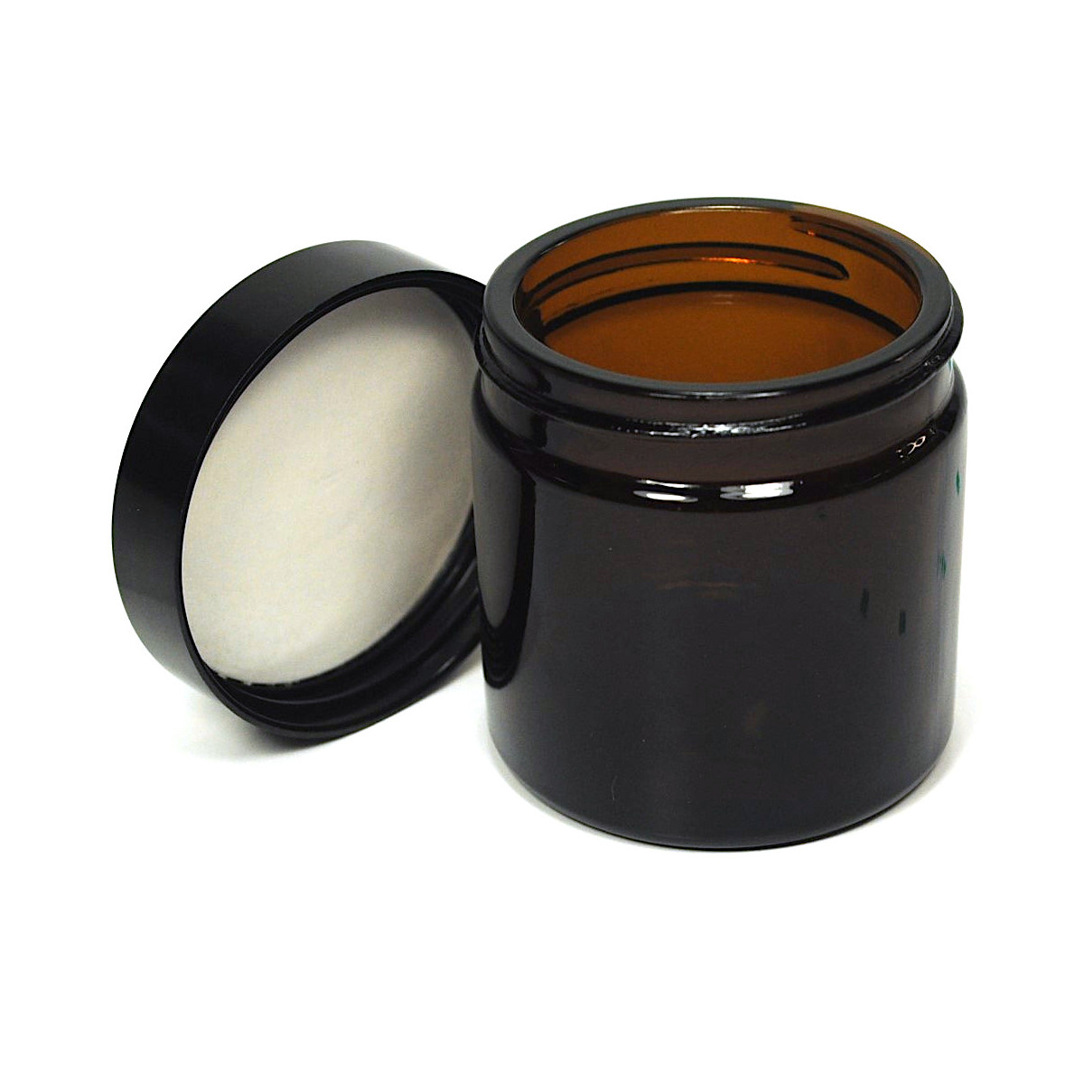 Glastiegel 60 ml braun | Glas/Kunststoff