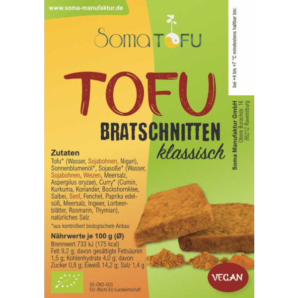 Bratschnitte Klassisch ca.100 g Soma Tofu
