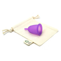 Menstruationstasse TPE Violett Stiel M - DEL
